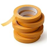 Visxcnu 5 Rouleaux Washi Tape Orange 3mm x 50m Ruban de Masquage Carrosserie Peinture Décoration Ruban Adhésif de Peintre Ligne Fine Sans Résidus Ruban Papier Japonais