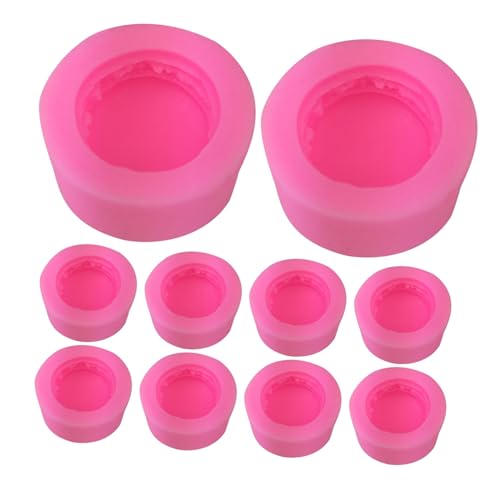 FUNOMOCYA 10 Moldes Para Macarrones Fondant Galletas De Chocolate Jabón Velas Velas Muffins Kit Para Hacer Macarrones Hamburguesas Silicona Gel De Sílice Rosa