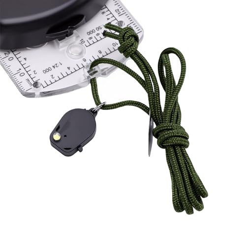 Brújula de supervivencia para senderismo GOWENIC con luz LED y espejo miniatura 7
