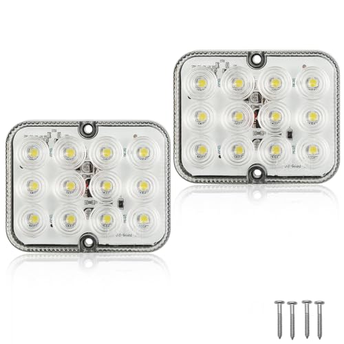 ETUKER 2x Trailer Reverse Light LED 12/24V Waterproof CE Reversing Lamp for RV Caravan Tractor Truck