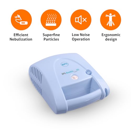 Image of BPL Medical Technologies Breathe Ezee Nebulizer Machine Kit For Child And Adult, Portable Nebulizer - White (N5)