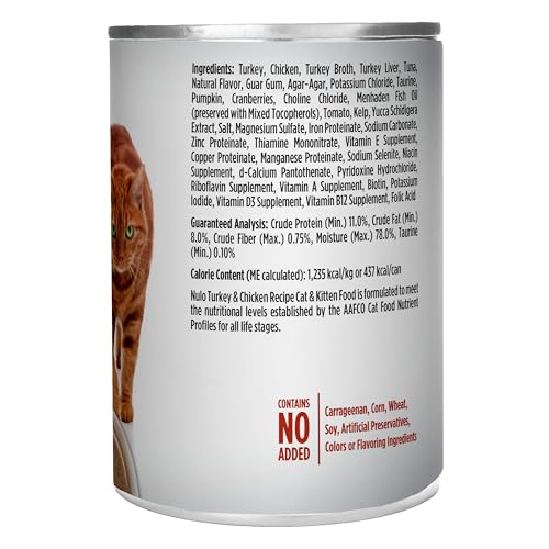 Image of Nulo Turkey & Chicken Recipe Pate Wet Canned Cat Food,12.5 Ounce,(Pack of 24)