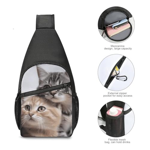 Bolso tipo sling casual para pecho y hombro unisex miniatura 5