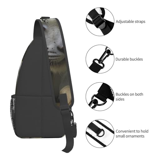 Bolso Sling para Hombre y Mujer Estampado Tigre Blanco miniatura 5