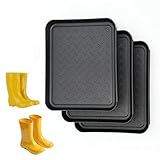 Vexaflow Schuhabtropfschale 3er Set, wasserdichte Schuhwanne, Abtropfschale, Schuhablage, Stapelbar für Regen und Winter, Abtropfunterlage für Schuhe, für nasse Schuhe drinnen & draußen