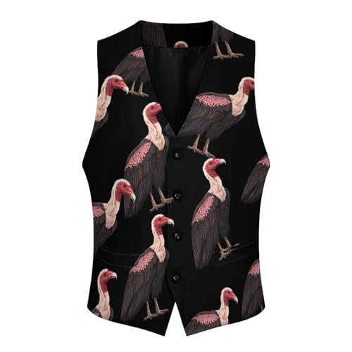 Turkeys Vulture Casual Suit Vest for Men Formal Business Dress Regular Fit Waistcoat Tuxedo3