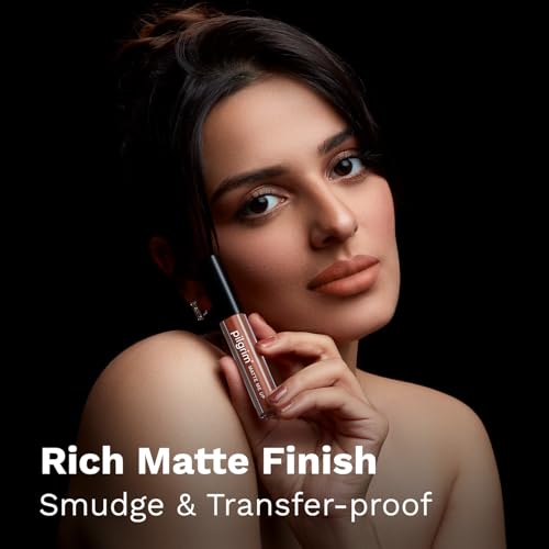 Image of Pilgrim Liquid Matte Lipstick - Mocha Muse | Lipstick for Women with Hyaluronic Acid & Spanish Squalane | Transferproof, Long Lasting & Non Drying with Hydrating Ingredients 3gms