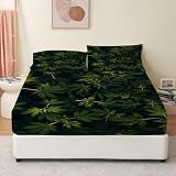 Latwerio Sabanas 135 x 190 Tropical, 3D impresión Planta Sábana Bajera de Microfibre Suave y Cómoda Transpirable, Funda de Colchón Sábana con Elástica Bolsillo Profundo 30 cm, Sabanas Cama 135, Q480
