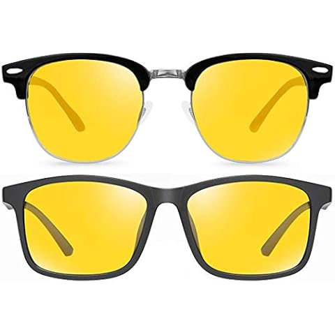 2 Pack Night Vision Glasses For Driving | Anti Glare HD Vision | Unisex | Premium UV400 Yellow Lenses | Prevent Eye Strain & Fatigue During Night-Time Driving Cycling Walking Running | UK Based Brand Cover