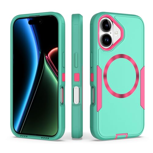 showdd Designed for iPhone 17 Case,Magnetic,Military Grade Dual Protection Drop,Tough Durable,Compatible with MagSafe,Dustproof,No Fading,No Yellowing,Non-Slip,for Men Women,Blue Rose