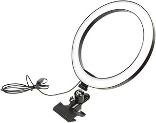 Mikikit 1pc Shape Light Fill Light Makeup Ring Light Portable Ring Light Desktop Ring Light Video Conference Lighting Portable Light for Photography Ring Camera LED Fill Light Dimmable