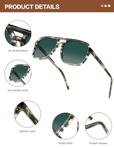 BIRCEN Womens Polarized Sunglasses for Trip: Trendy Acetate Sunglasses UV400 Protection Shades for Driving Beach Travel — view 6