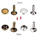 Outus Leather Rivets Single Cap Rivet Tubular Metal Studs with Fixing Tool Kit for Leather Craft Shoes Bags Clothes Belts Repair Decoration, 3 Sizes, 60 Set