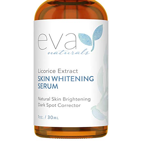 Licorice Extract Skin Serum by Eva Naturals (1 oz) - Natural Skin and Dark Spot Corrector - Gently Exfoliates for an Even Complexion - With Peptides, CoQ10 and Vitamin E