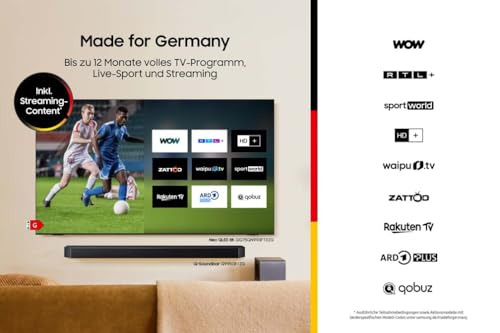 Samsung HW-Q995GF Q-Series 11.1.4-Kanal-Soundbar für Fernseher, Kabelloser 8\-Dual-Subwoofer, 4.0.2-Kanal-Rücklautsprecher, Kabelloses Dolby Atmos und DTS:X, SpaceFit Sound Pro, Q-Symphony