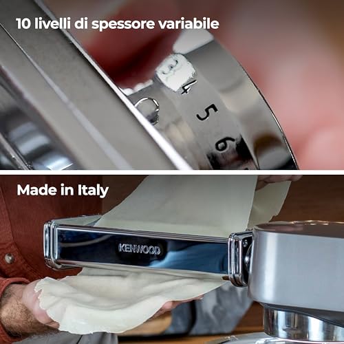 Kenwood KAX99.A0ME Accessorio Sfogliatrice Xl, Sfoglia Di Pasta Larga Fino A 22 Cm, Accessorio Per Impastatrice Planetaria, Made In Italy, Acciaio Inossidabile, Argento, 32 X 8.65 X 5.4 Cm - 5