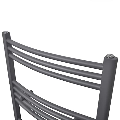 Toallero de calefacción central para baño gris curvo que transforma tus mañanas 5