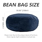 Big Bean Bag Chairs for Adults 5FT Bean Bag Chair with Filler Included Memory Foam Chair Super Soft Plush, Living Room Furniture, Suitable for bedrooms, Dorm Reading Lounge Chairs(Blue) - Image 3