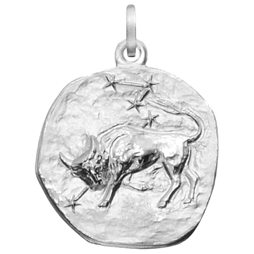 trendor Sternzeichen Stier 925 Silber 20 mm Anhänger Tierkreiszeichen für Damen, Herren und Kinder, 08453-05