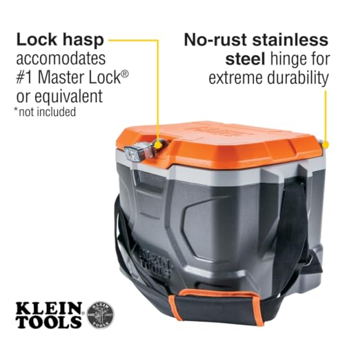 Klein Tools 55600 Work Cooler, 17-Quart Lunch Box Holds 18 Cans, Keeps Cool 30 Hours, Seats 300 Lb, Tradesman Pro Tough Box by KLEIN TOOLS - Image 3