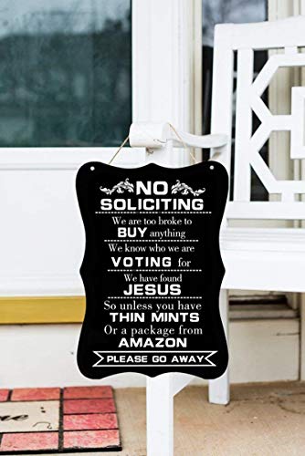 Calien No Soliciting Sign Hanging 12” X 8” Large No Soliciting Funny Signs For House Door Office Business #TOP3