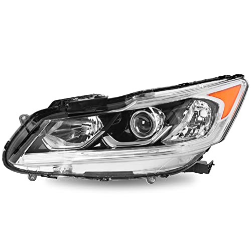 Sockir Led Drl Projector Headlight Assembly Fit For 2016 2017 Honda Accord Sedan Halogen Headlamp Replacement Left Driver Side #TOP9