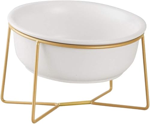 Miniatura 13 de Cuenco elevado elevado de cerámica blanca para gatos y perros, plato elevado para comida para gatos, cuenco de agua para mascotas, cómodo y cómodo