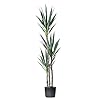 Vickerman everyday green yucca triple stem tree 60 tall silk artificial indoor plant multi purpose tropical decoration for home office living room decor  urban country home decor