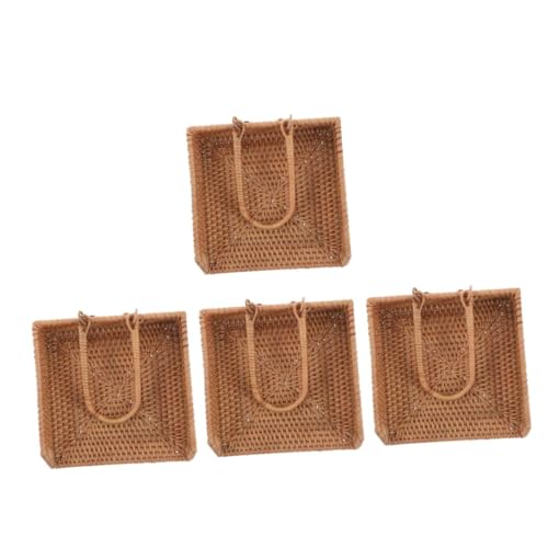 Cabilock 4 Piezas Caja De Pañuelos De Ratán Decoración De La Mesa De La Cocina Servilletero De Baño Bandeja Toallero De Invitados Para Baño Servilletero Para Mesa Cesta De Mimbre Brown Rota