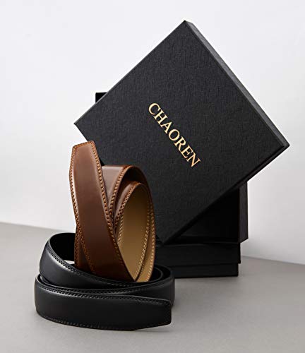 Belts Men, CHAOREN Leather Ratchet Slide Belt 2 Pack with Click Buckle 1 1/4" in Gift Set Box - Adjustable Trim to Fit - Image 7