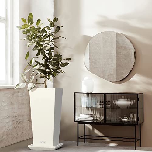 Elevens Outdoor Planter Larger Flower Pots Indoor Taper Garden V-Shape Tall Planters 24 Inches Garden Pots Planter - White（2 Packs） #TOP1