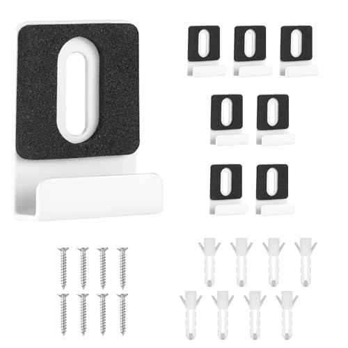 Image of 8pcs Metal Mirror Clips, Heavy Duty Metal Mirror Holder Kit Frameless Mirror Holder Wide Channel Mirror Hangers with Screws Rubber Pads for Wall Mounting Hardware Mirror Billboard Displays(White)