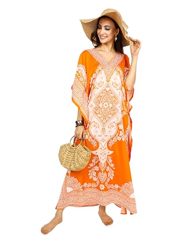 Shah Crafts. Women Kaftan Dress Kimono Long Beach Cover Up Gown Swimsuit Maxi Top Night Dress Robe Loungewear Free Size