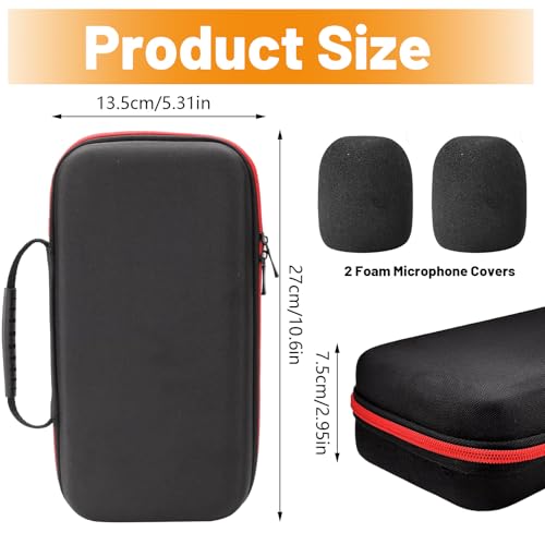 Étui de microphone portable avec 2 mousses boîte rigide double micro et câbles