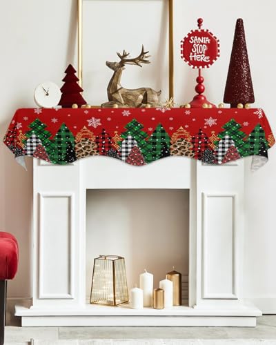 🎀 PERFECT FIT FOR MOST MANTELS - The mantel Scarf measures a generous 70x17inches(about 178x43cm), which is designed to fit most standard fireplaces and mantels, providing a sleek and stylish look to your home. Protect your mantel from scratches and ...
