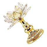 MAGICLULU Lotus Kerzenhalter aus Kristallglas Eleganter Teelichthalter für Heimdekoration und Buddha Stilvoller Kerzenständer für Warmes Licht und Meditative