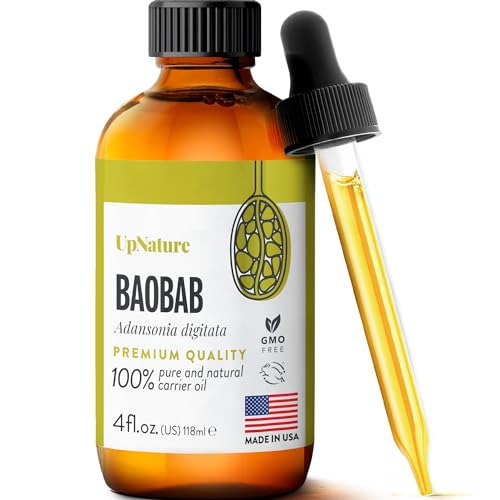 UpNature Baobab Oil - 4oz - 100% Pure & Natural for Healthy Skin, Nails, Hair Growth, Face, Body - Carrier for Essential Oils - Premium Quality, Therapeutic Grade