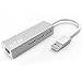 Produktbild RJ45-Ethernet-Adapter mit USB 2.0 / 3.0 zu Gigabit Ethernet-Netzwerkadapter -USB zu Ethernet-LAN-Adapter (3 Port 100Mbps USB2.0 Aurora Silver)