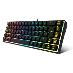 KROM Kalista – Teclado Gaming de Membrana RGB Rainbow, Formato 62%, Modo Gaming, N-19 Anti-ghosting, Windows | Mac, Layout español, Negro