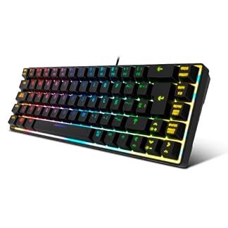 KROM Kalista – Teclado Gaming de Membrana RGB Rainbow, Formato 62%, Modo Gaming, N-19 Anti-ghosting, Windows | Mac, Layout español, Negro