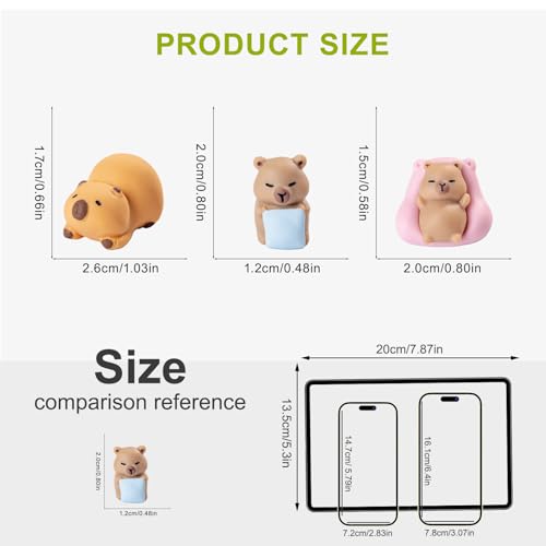 Faunamancy 54 Pcs Mini Capybara Resin Figurines,Miniature Animal Figures,Capybara Cake Topper and Party Decorations,Garden Landscape Accessories,Capybara Gifts (Mini Capybara 54Pcs)