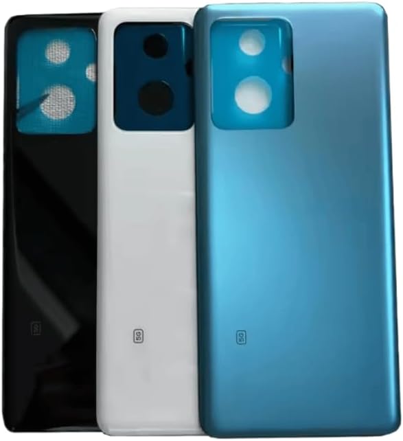 YOOOKOOO Compatible Rear Back Cover for Xiaomi Redmi Note 12 Pro+ Plus – Battery Door Housing Replacement Part (Black with Lens)