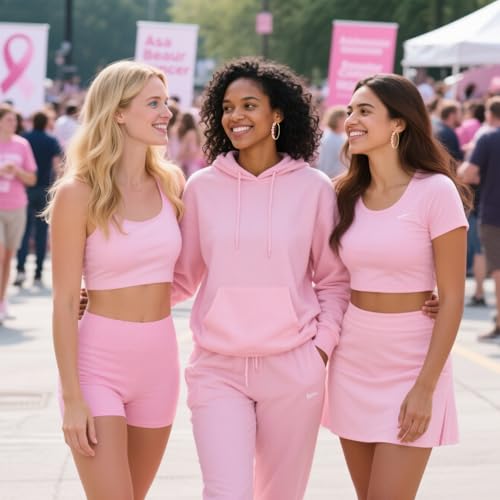 Breast Cancer Awareness Earrings for Women Pink Ribbon Hoop Earrings Breast Cancer Awareness Jewelry Accessories Month Outfits Gifts4