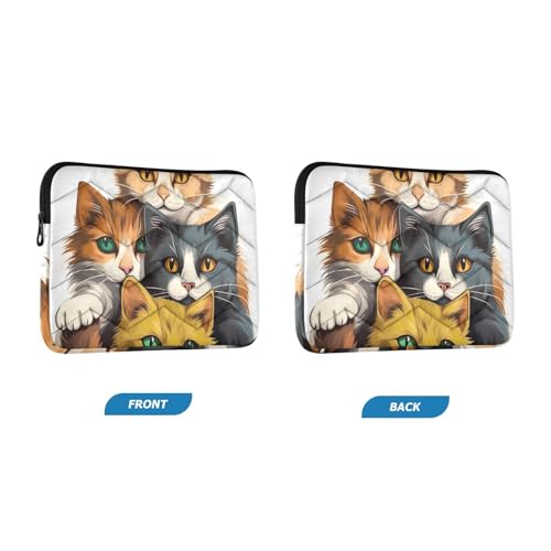Funda para portátil 13-14 pulg impermeable con diseño gatos miniatura 2