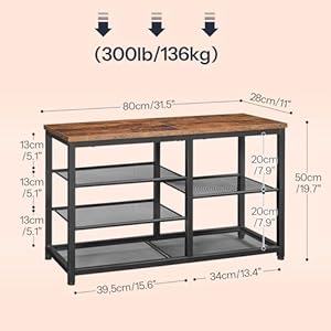 Hoobro shoe bench 5 tier shoe rack bench entryway bench with shoe storage shoe storage organizer 315 l shoe storage bench for entryway hallway space saving rustic brown and black bf36hx01  urban country home decor
