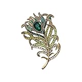 Caratterizzata da intricate transizioni di colore che ricordano il piumaggio naturale dei pavoni, questa spilla decorata con strass è leggera e resistente con una chiusura per proteggere i tessuti delicati