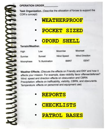 Army ROTC Battle Book | OPORD Shell | Planning Guide & Army Reports | Laminated Operations Aid
