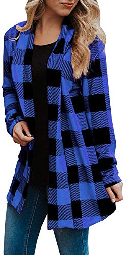 SySea Women's Shawl Collar Cardigan Long Sleeve Elbow Patch Open Front Sweater top (X-Large, Navy Blue)