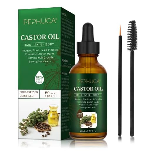Aceite de ricino para el crecimiento del cabello, pestañas, cejas, barba, uñas - 100% puro y natural prensado en frío, humectante para la piel y suero para pestañas castor oil 60 ml