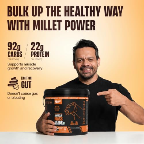 Image of BeastLife High Protein Mass /Weight Gainer | 5 KG | Cookies & Cream | NABL LAB Tested | For Muscle Gain & Fast Growth | Cereal-Based Formula, No Maltodextrin | India's #1 Cereal Based Bulk Gainer